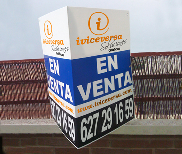 Cartel inmobiliaria, carteleria balcon, cartel se vende, cartel se alquila, cartel Polipropileno