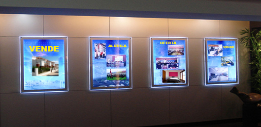 cartel inmobiliario, paneles led, portafolios LED